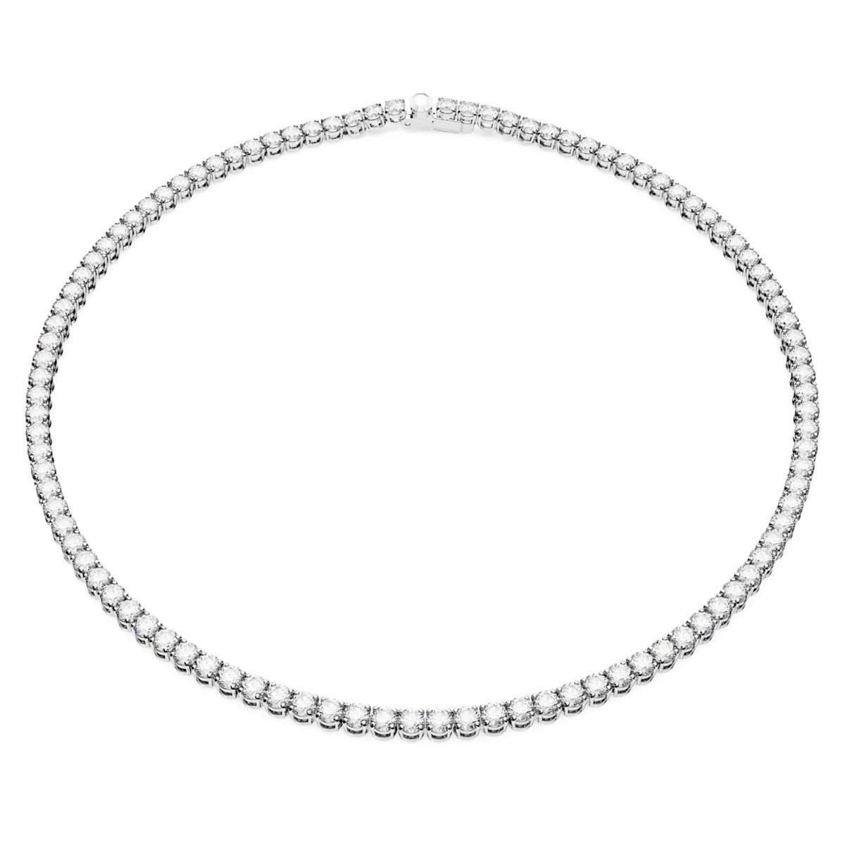 Swarovski Matrix Tennis Necklace | White with Rhodium Plating