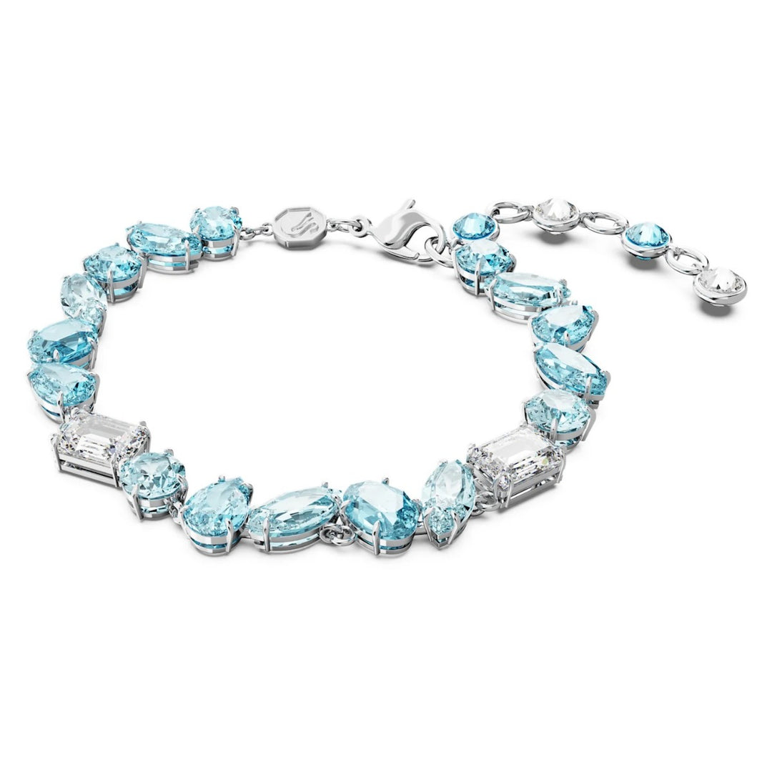 Swarovski Gema Bracelet Mixed Cuts - Blue with Rhodium Plating