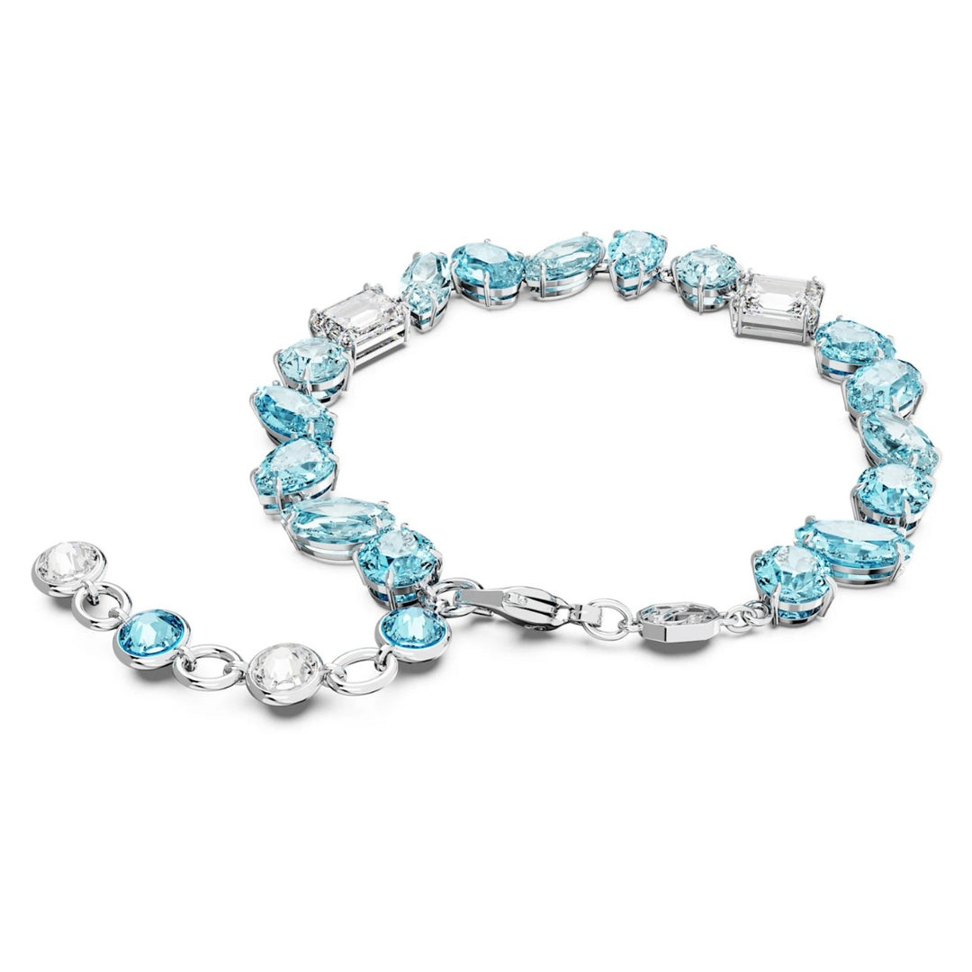 Swarovski Gema Bracelet Mixed Cuts - Blue with Rhodium Plating