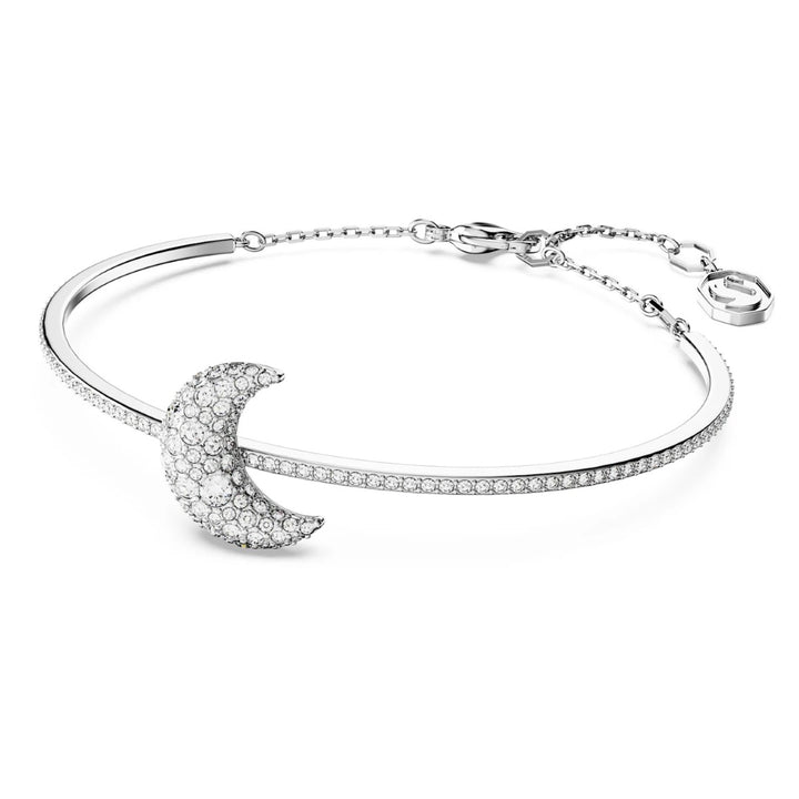 Swarovski Luna Moon Bangle - White with Rhodium Plating 5666175
