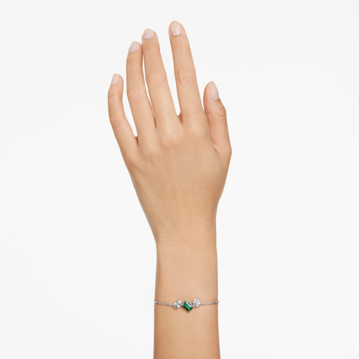 Swarovski Mesmera Bracelet Mixed Cuts - Green with Rhodium Plating 5668360