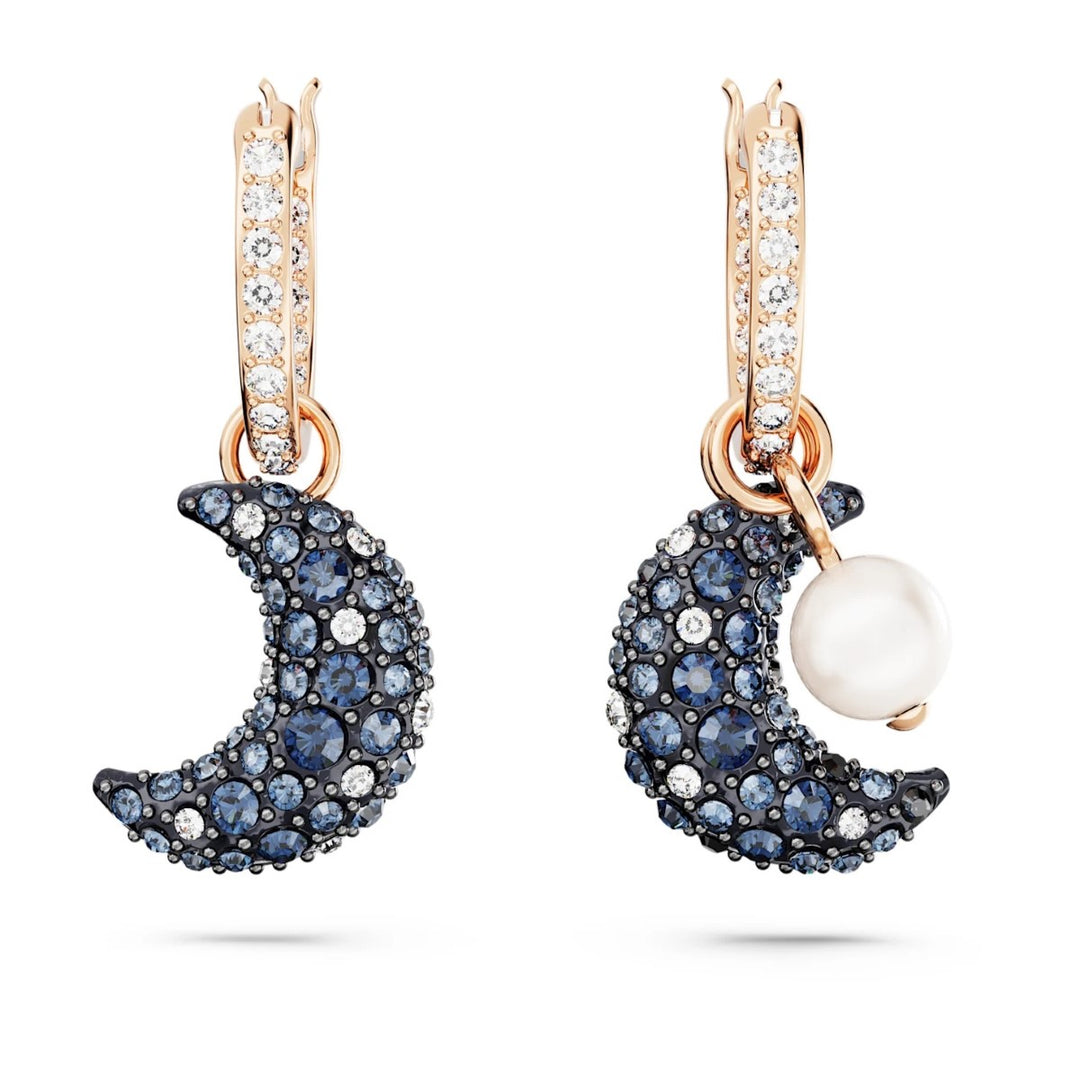 Swarovski Luna Moon Drop Earrings - Multicoloured with Rose Gold Tone Plating 5671569