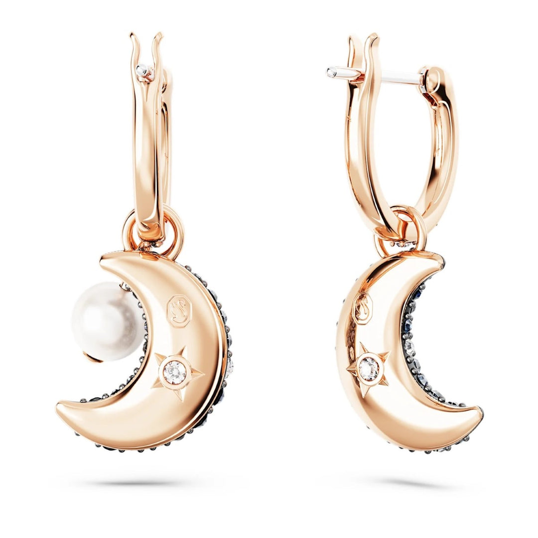 Swarovski Luna Moon Drop Earrings - Multicoloured with Rose Gold Tone Plating 5671569