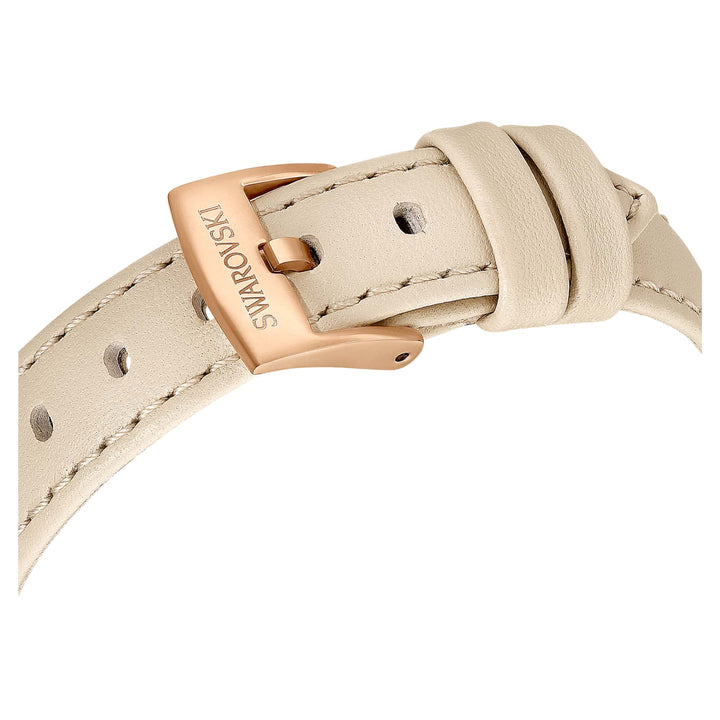 Niche Jewellery Swarovski Certa Leather Strap Watch - Beige Rose Gold Tone Finish detail
