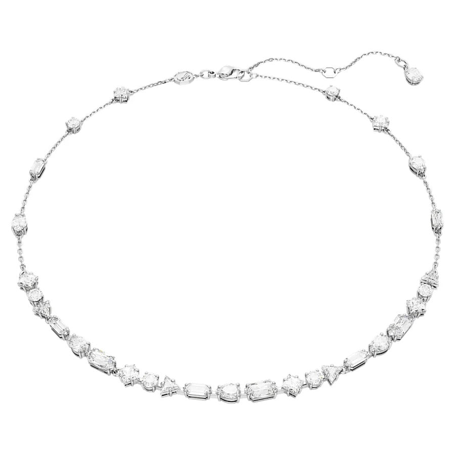 Swarovski Mesmera Scattered Design Necklace - White with Rhodium Plating 5676989