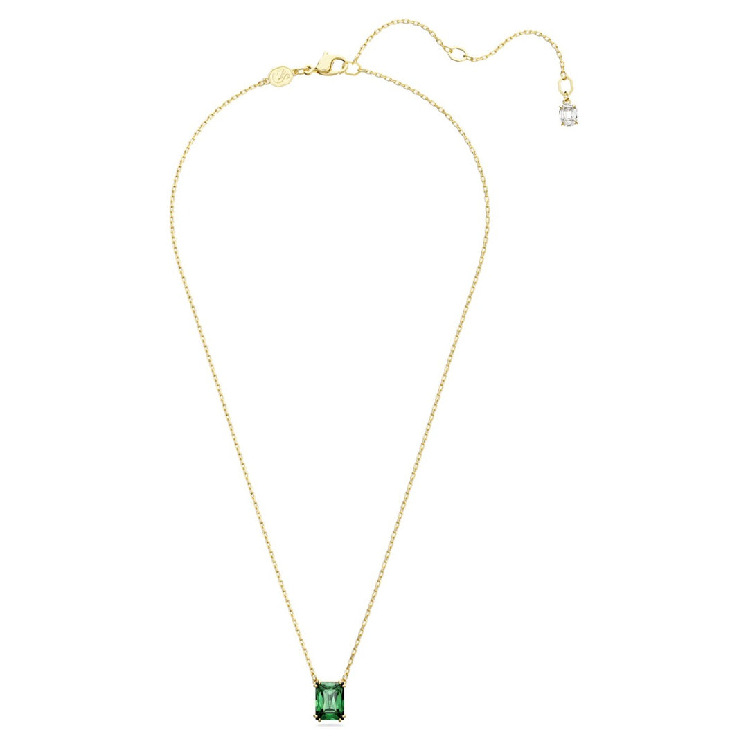Swarovski Matrix Rectangular Pendant - Green with Gold Tone Plating 5677141