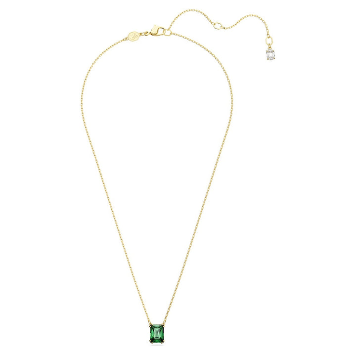Swarovski Matrix Rectangular Pendant - Green with Gold Tone Plating 5677141