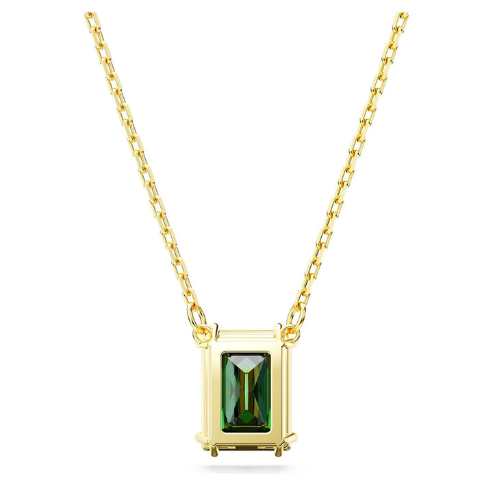 Swarovski Matrix Rectangular Pendant - Green with Gold Tone Plating 5677141