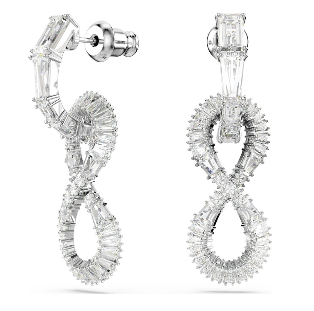 Swarovski Hyperbola Infinity Drop Earrings - White with Rhodium Plating 5679793