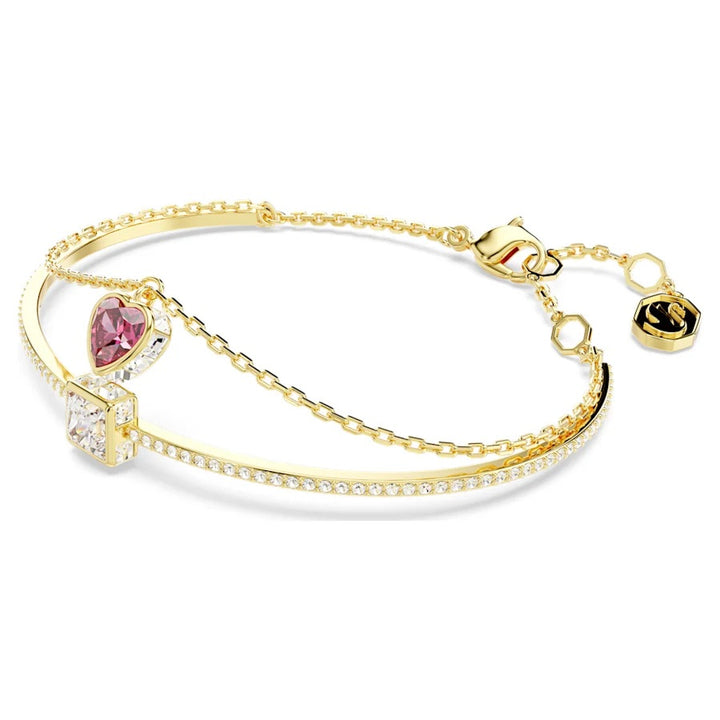 Swarovski Chroma Heart Bangle - Red with Gold Tone Plating 5683835