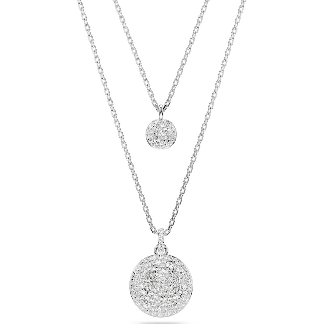 Swarovski Meteora Layered Pendant - White with Rhodium Plating 5684244
