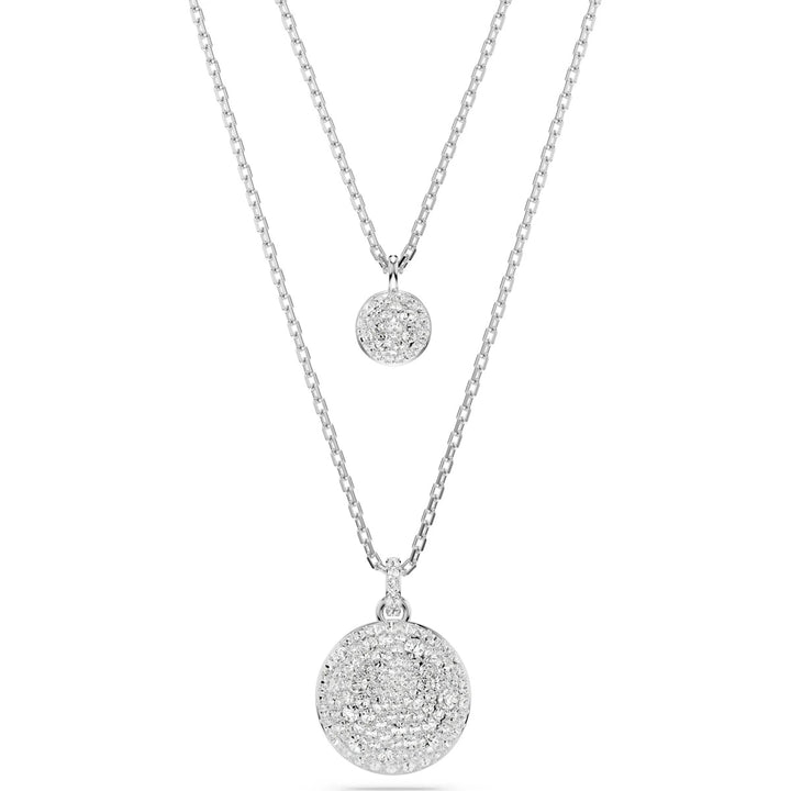 Swarovski Meteora Layered Pendant - White with Rhodium Plating 5684244
