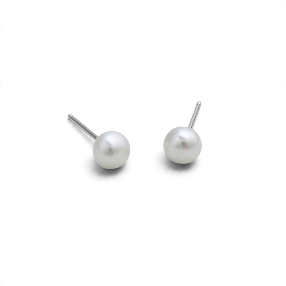 Jersey Pearl Stud Earrings 5mm