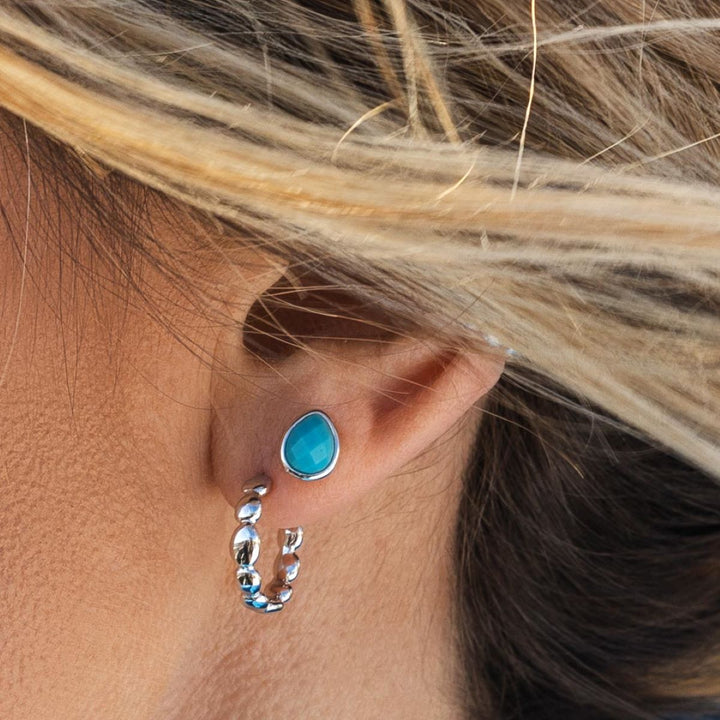 Kit Heath Coast Pebble Ridge Midi Hoop Stud Earrings - 60171RP