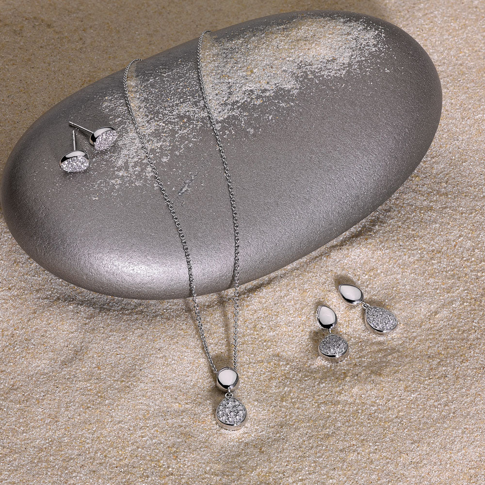 Kit Heath Coast Pebble Glisten Drop Earrings 60188CZ029