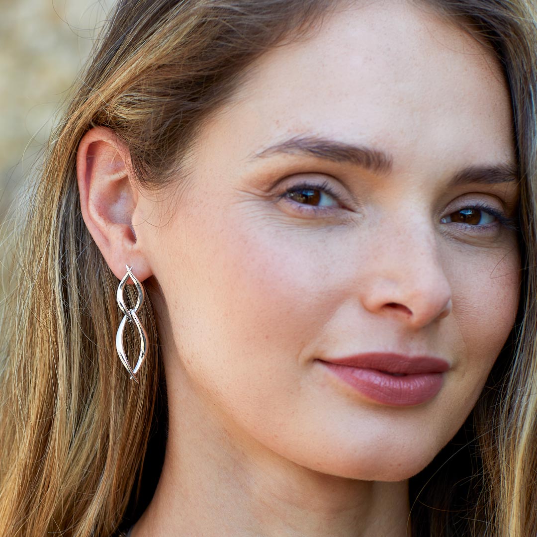 Kit Heath Entwine Twine Twist Duo Link Drop Earrings 60229RP