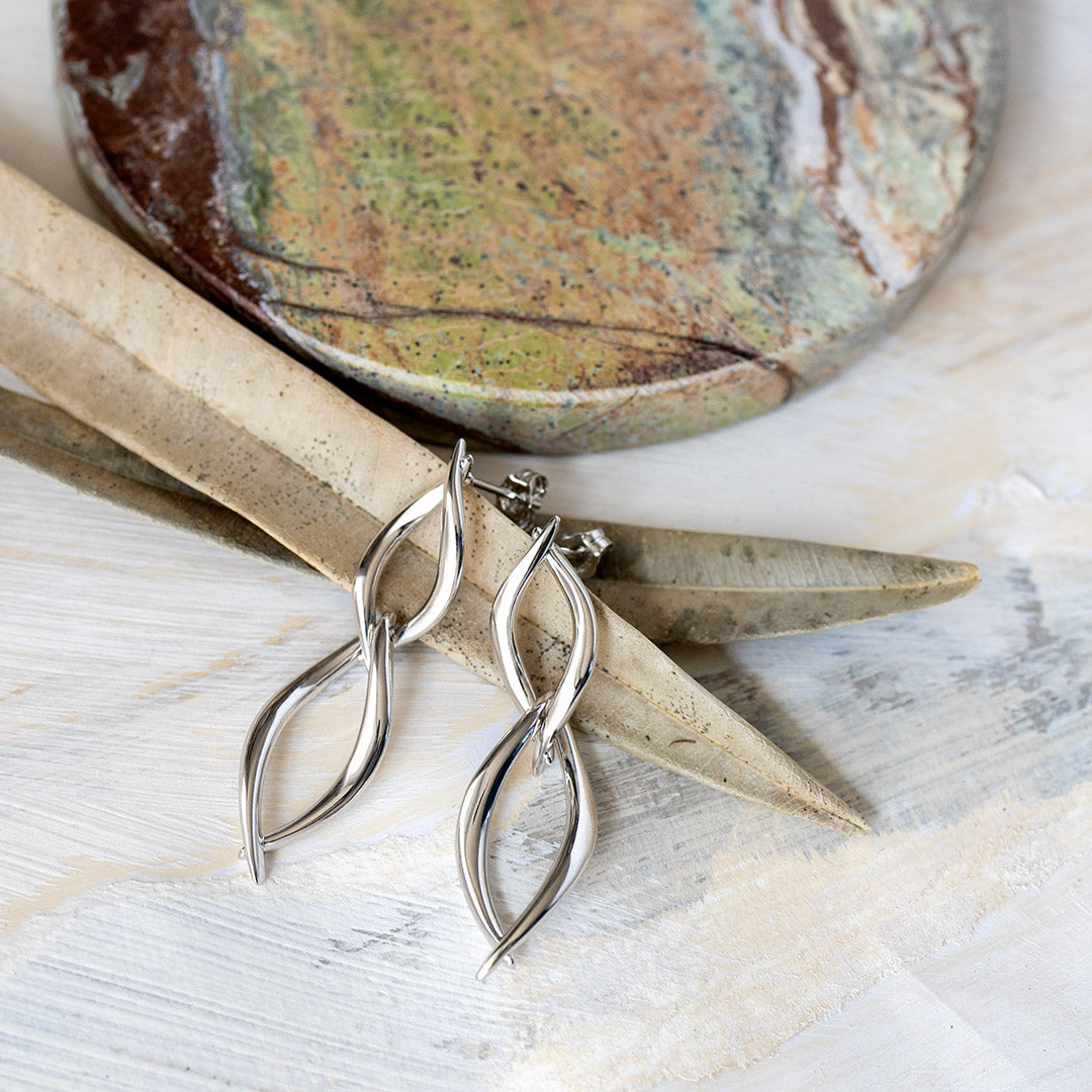 Kit Heath Entwine Twine Twist Duo Link Drop Earrings 60229RP