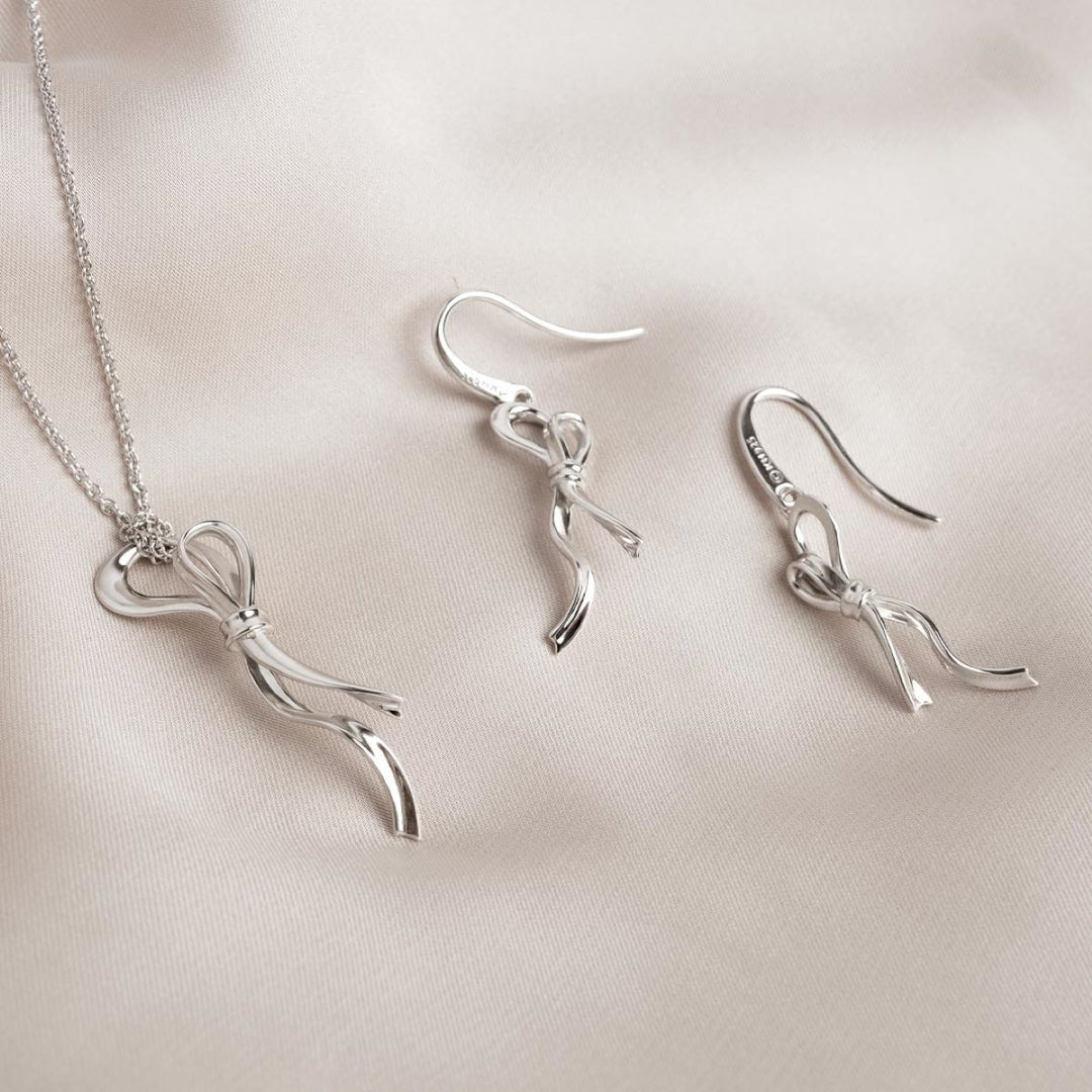 Kit Heath Serenity Ribbon Bow Loop Drop Earrings - 61189RP