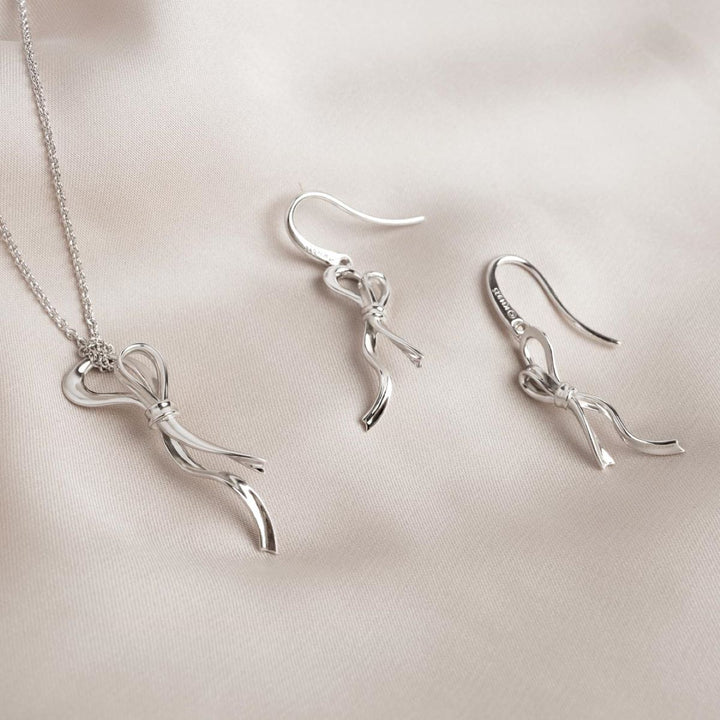 Kit Heath Serenity Ribbon Bow Loop Drop Earrings - 61189RP