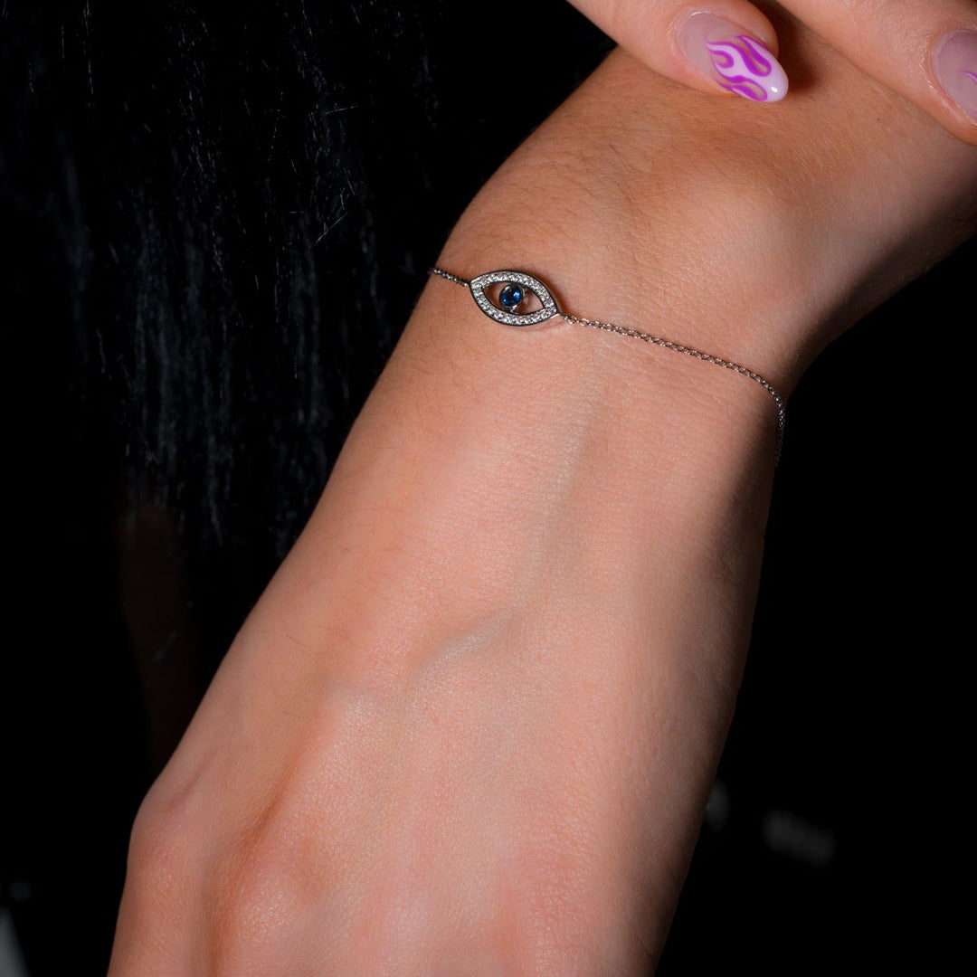 Georgini Rock Star Blue Evil Eye Bracelet - Silver - IB184W