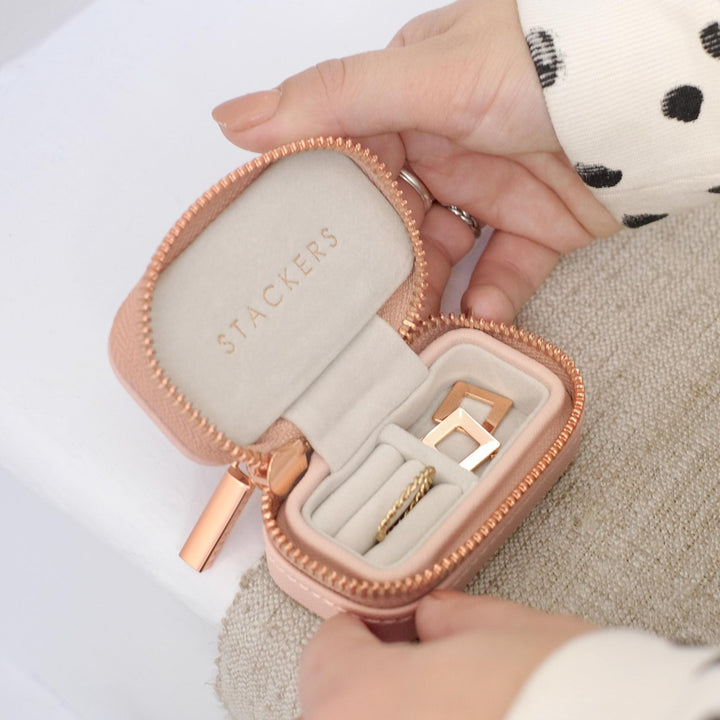 Stackers Blush Petite Zipped Jewellery Box 75340