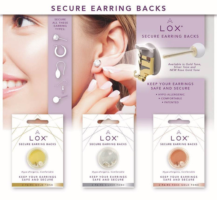 Connoisseurs Lox Silver Tone Secure Earring Backs - LOX 2SE