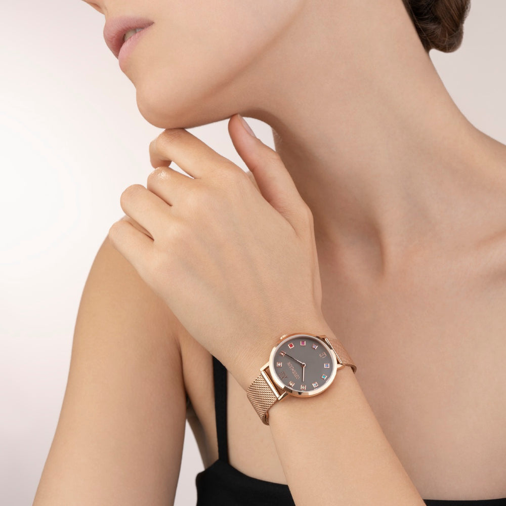 Coeur De Lion Watch - Mocha Matt with Rose Gold Milanese Strap 7611701636