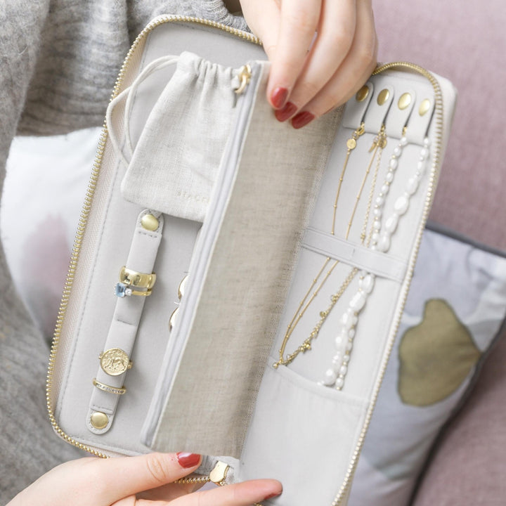 Stackers Jewellery Roll - Linen and Oatmeal 76392