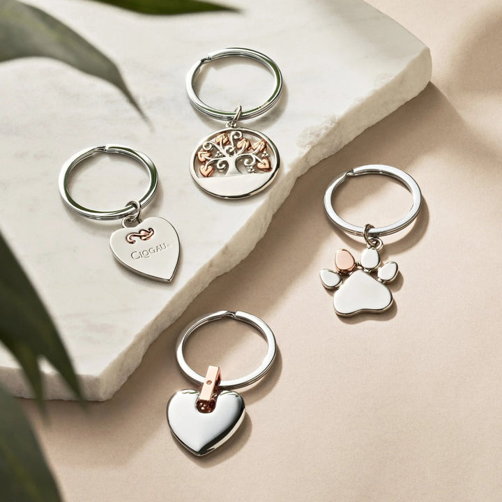 Clogau Paw Prints on My Heart Keyring