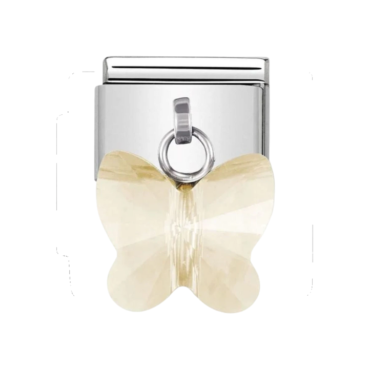 Nomination Classic Crystal Butterflies Charm - Champagne - 030604_21