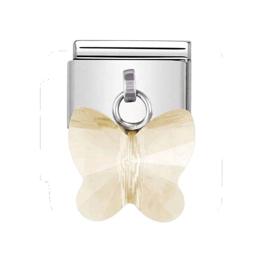 Nomination Classic Crystal Butterflies Charm - Champagne - 030604_21