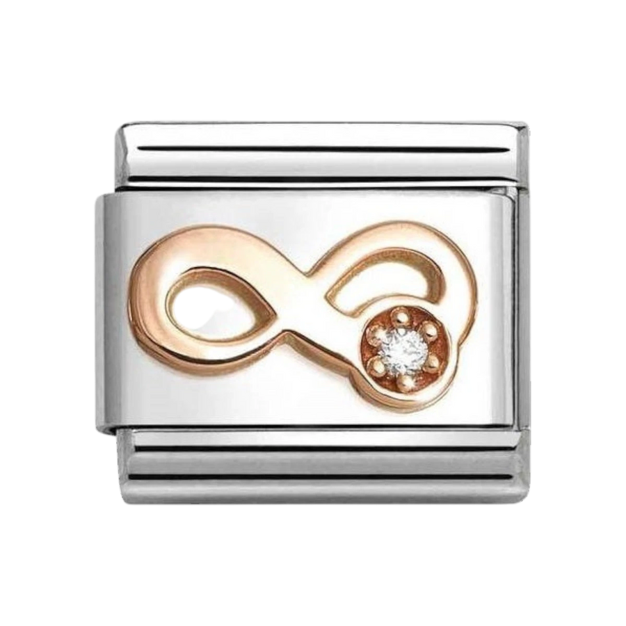 Nomination Classic Zirconia Infinity Charm Rose Gold