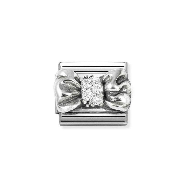 Nomination Classic Silver and Zirconia Ribbon Bow Charm 330323/11