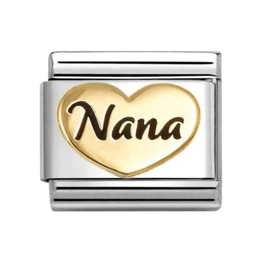 Nomination Classic Enamel and 18k Gold Charm - Nana Heart 030285/83