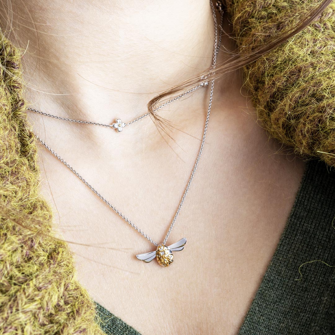 Kit Heath Blossom Flyte Midi Honey Bee Necklace 90338GRP
