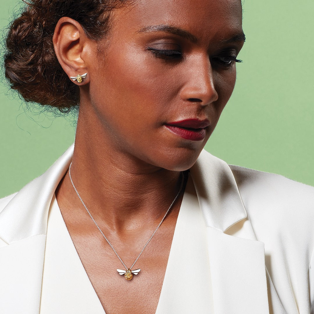 Kit Heath Blossom Flyte Midi Honey Bee Necklace 90338GRP