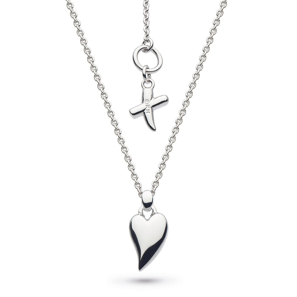 Kit Heath Desire Kiss Rhodium Plate Mini Heart Necklace 90BJ028 