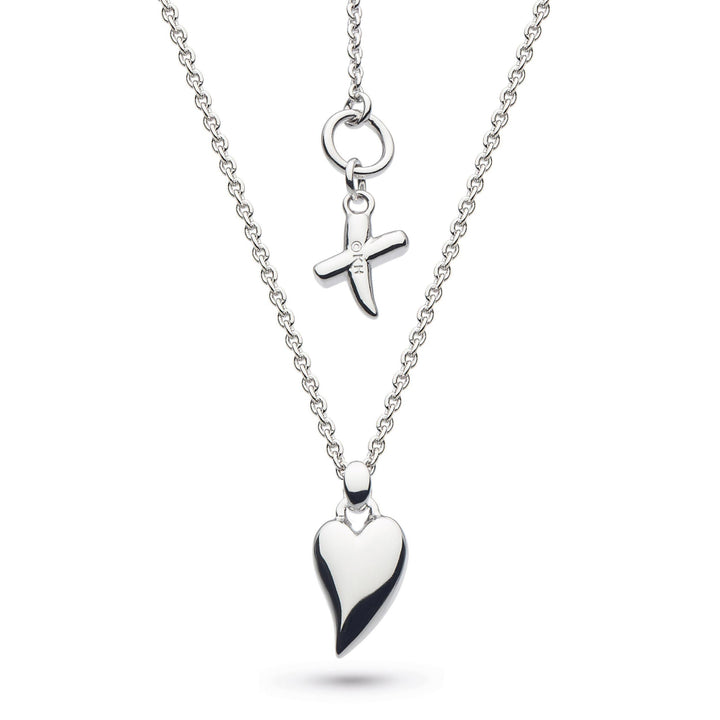Kit Heath Desire Kiss Rhodium Plate Mini Heart Necklace 90BJ028 