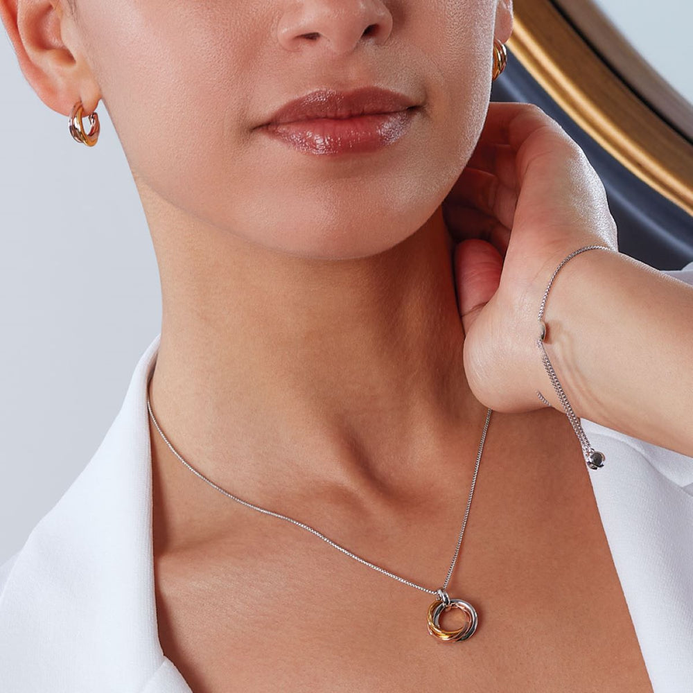 Kit Heath Bevel Trilogy Medium Necklace - Mixed Metal
