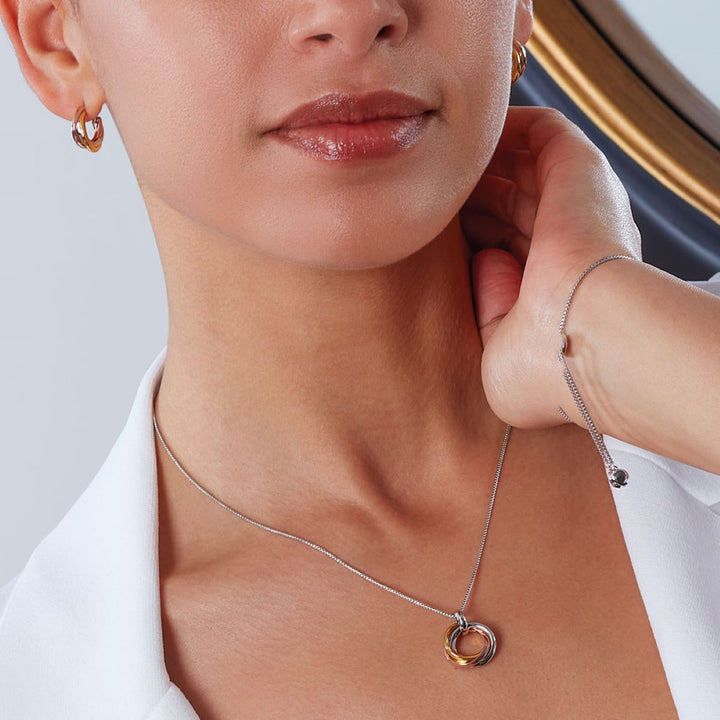 Kit Heath Bevel Trilogy Medium Necklace - Mixed Metal