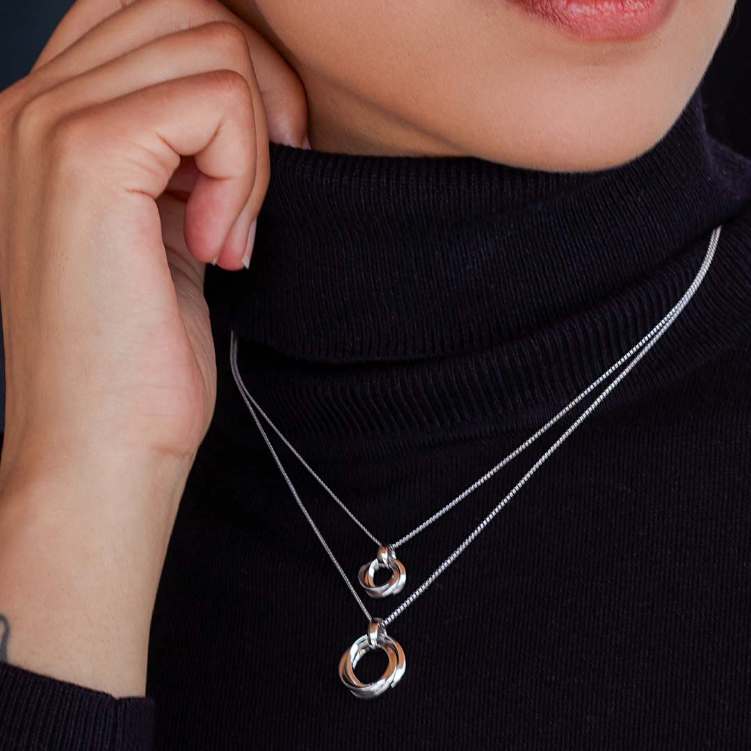 Kit Heath Bevel Trilogy Petite Necklace - Silver