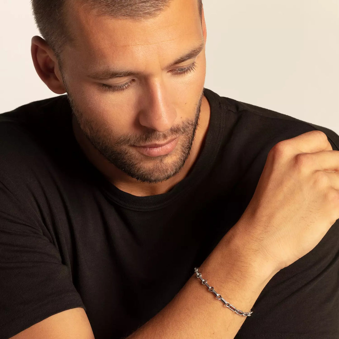 Niche Jewellery Thomas Sabo Silver Blackened Bracelet worn on model