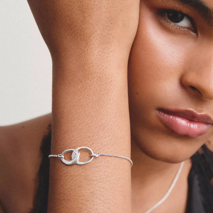 Niche Jewellery Thomas Sabo Together Silver Bracelet with White Zirconia worn on model