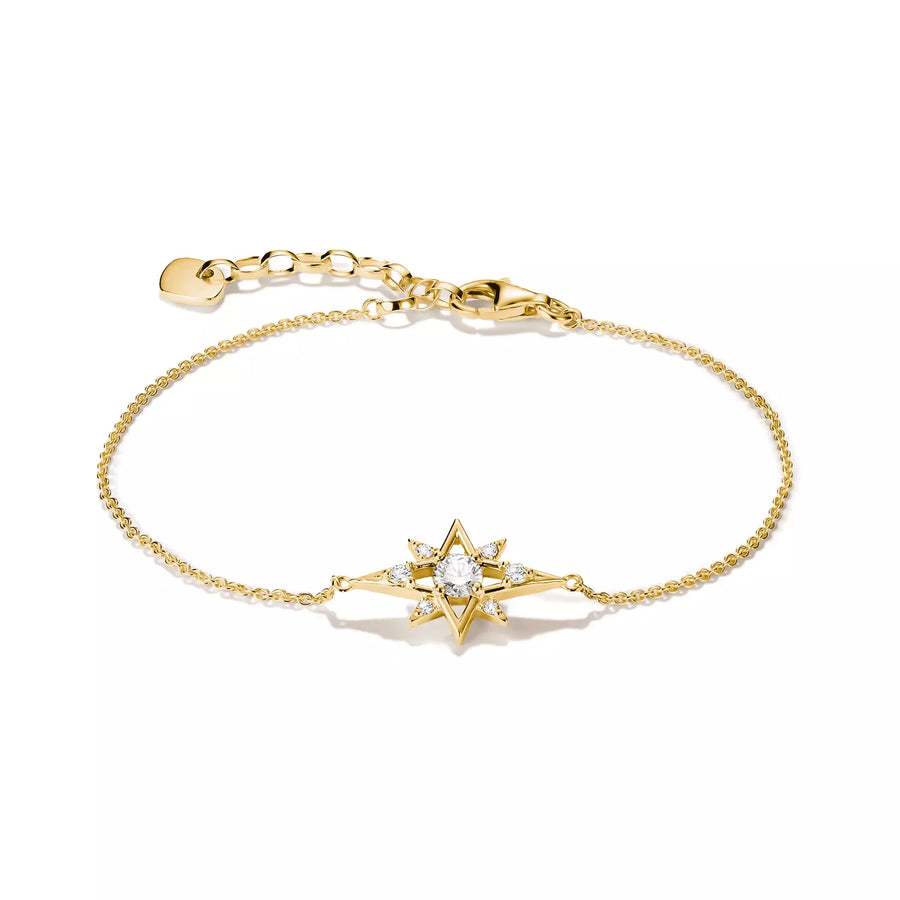 Niche Jewellery Thomas Sabo Star Bracelet Gold with White Zirconia