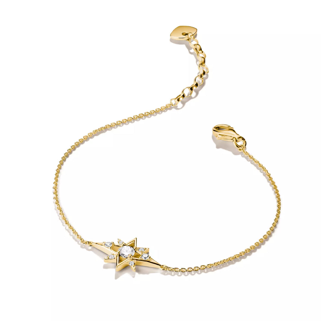 Niche Jewellery Thomas Sabo Star Bracelet Gold with White Zirconia detail