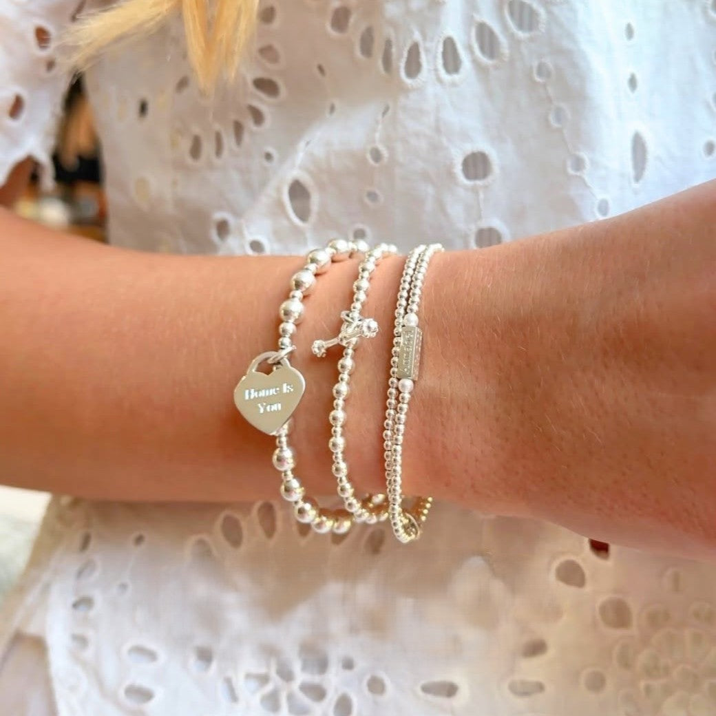 Annie Haak Mini Orchid Silver Charm Bracelet - T-Bar