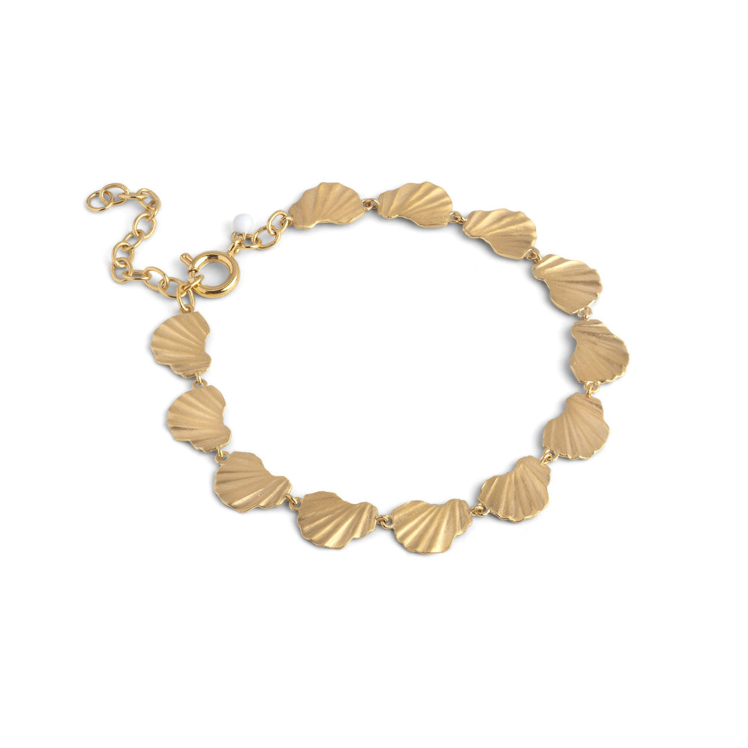 Niche Jewellery Enamel Copenhagen Wave Chunky Gold Bracelet