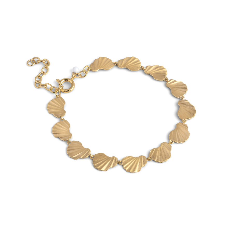 Niche Jewellery Enamel Copenhagen Wave Chunky Gold Bracelet
