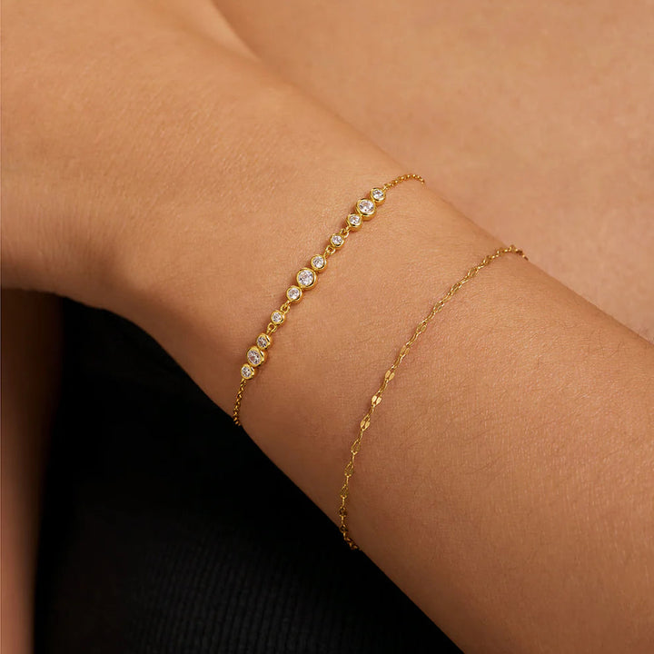 Ania Haie Graduated Bezel-Set Trios Gold Bracelet