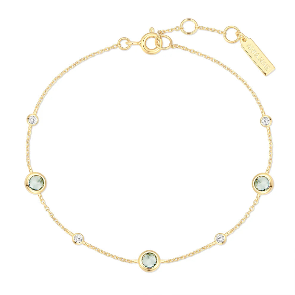 Ania Haie Mint Green Station Gold Bracelet